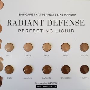 NEW SHADES 1 Rodan + and Fields Radiant Defense Sample Makeup 1 Card TOTAL